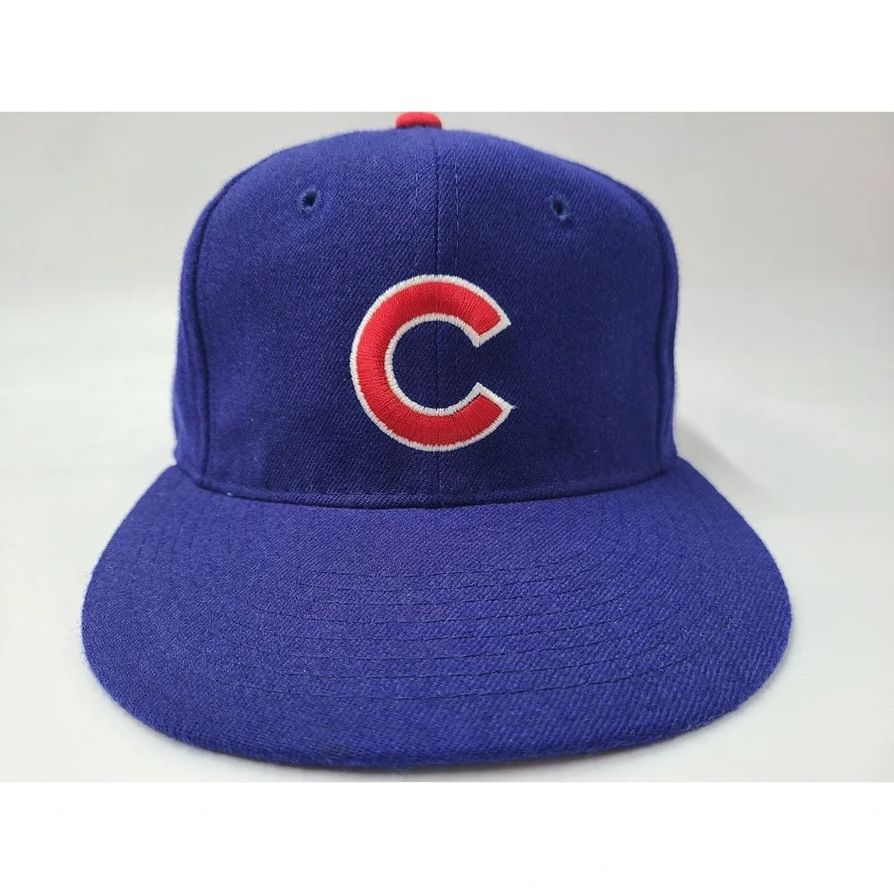 Vintage Chicago Cubs New Era 59Fifty Pro Model Fitted 7 1/8 Hat Cap Wool Men MLB